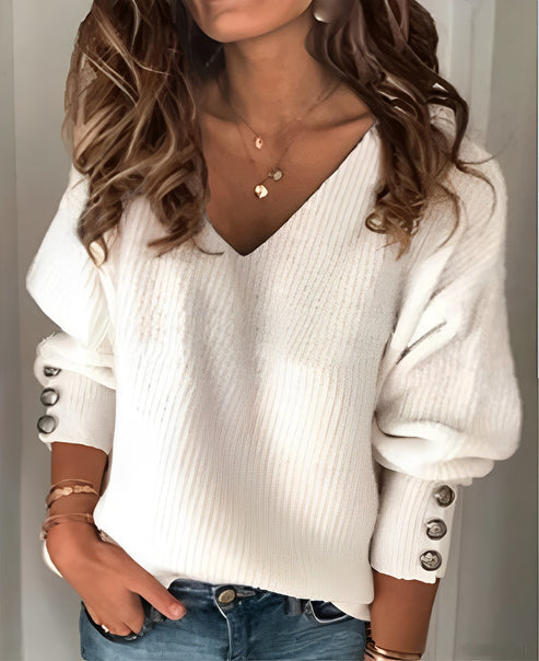 Beck - Strickpullover mit V-Ausschnitt