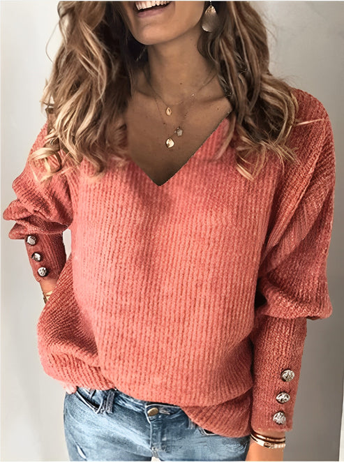 Beck - Strickpullover mit V-Ausschnitt