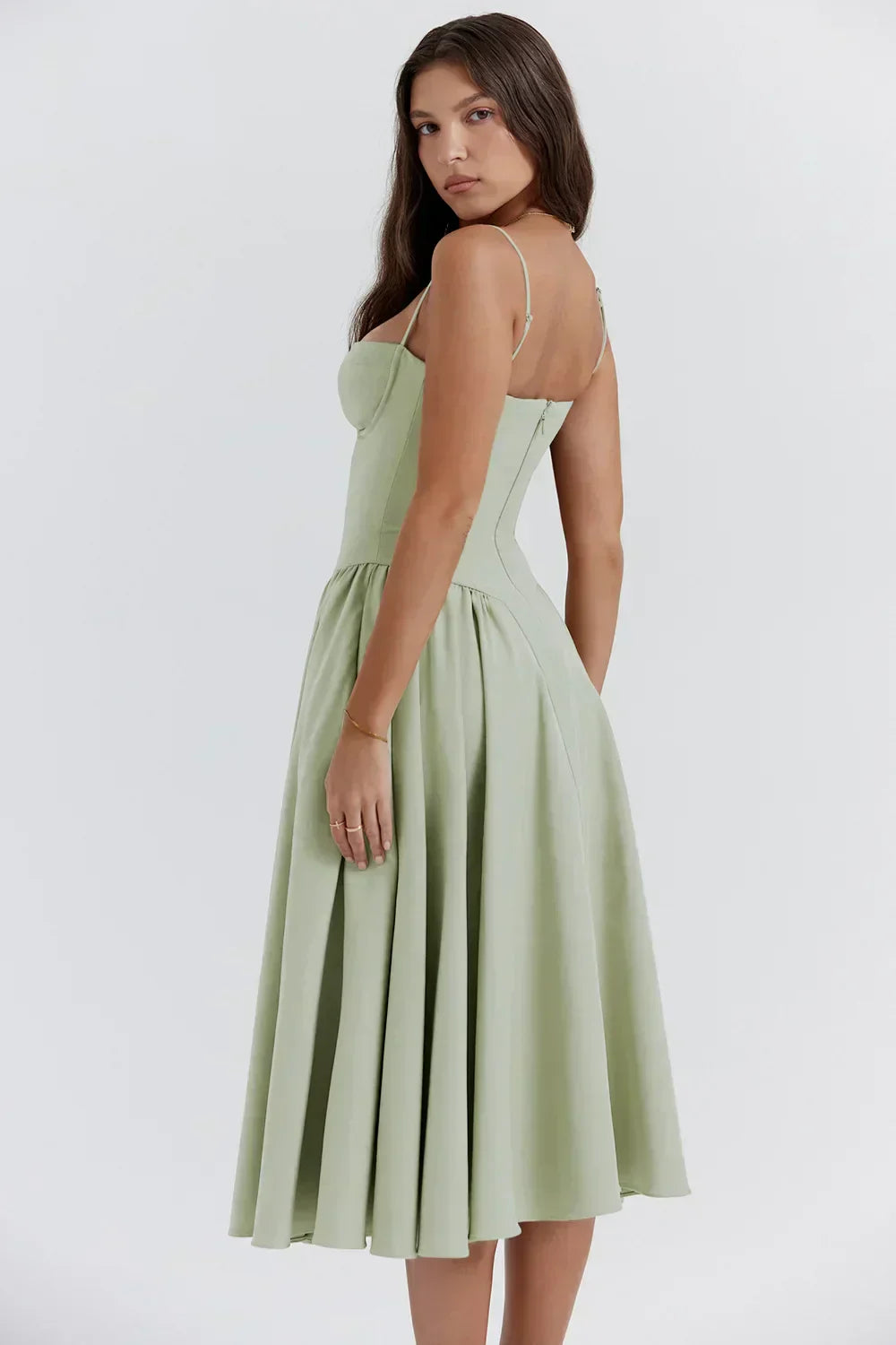 Cheri - Midikleid mit Trägern und offenem Rücken