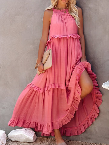 Zanna - Elegantes ärmelloses Kleid mit Rüschen für Frauen