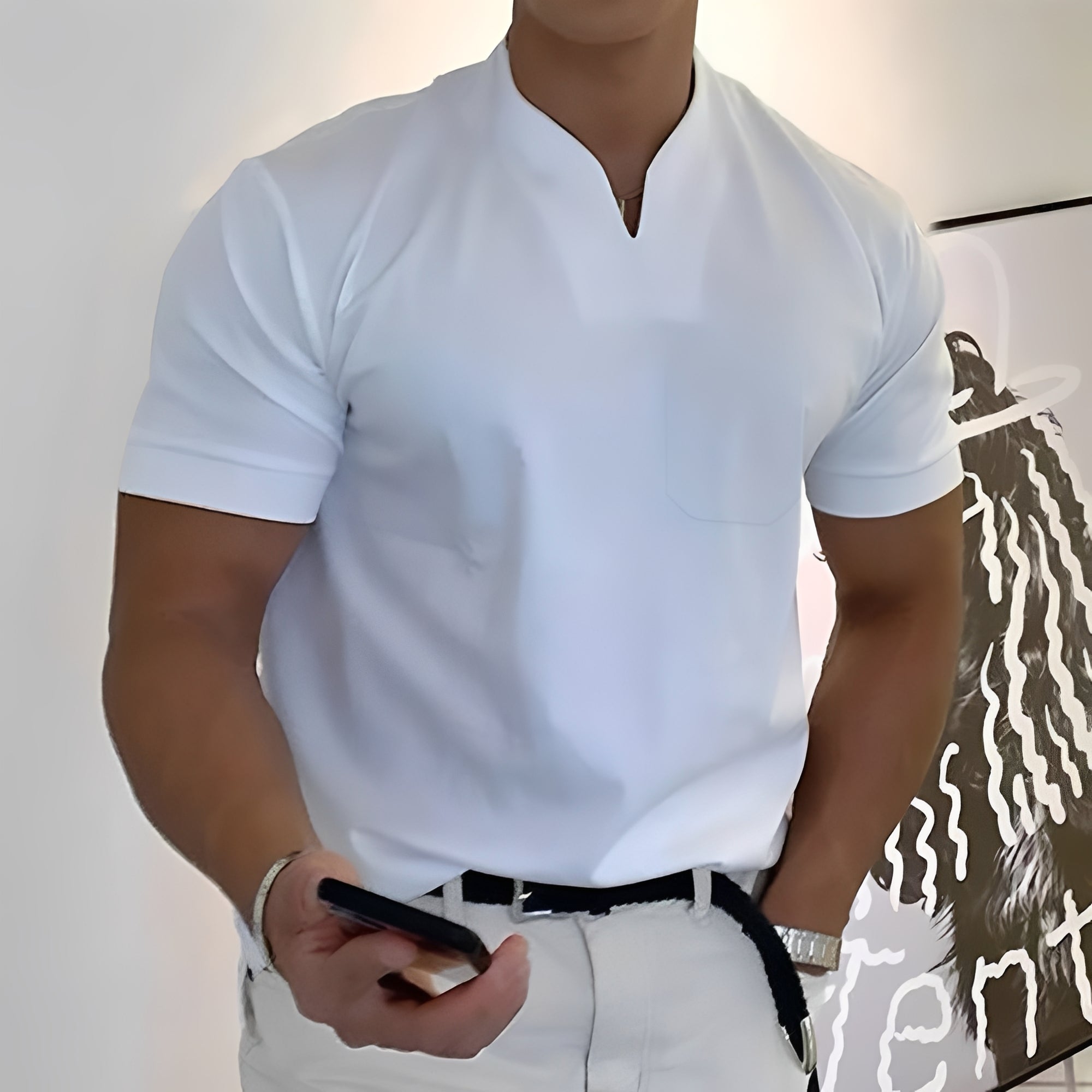 Joel - Lässiges Hemd mit Gummizug für Männer