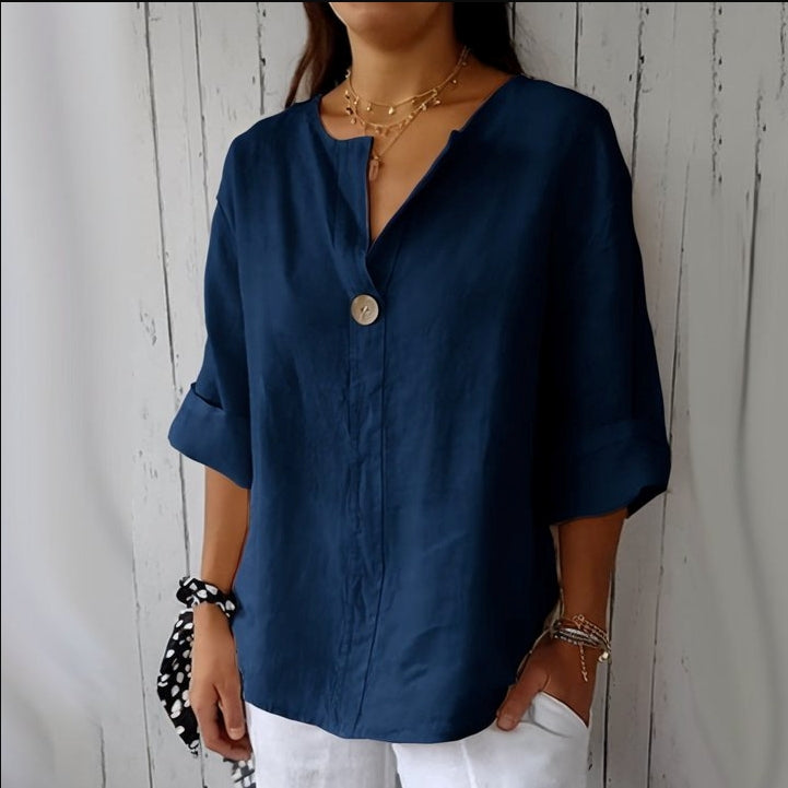Arabella - Damenbluse mit lockerem Schnitt und V-Ausschnitt