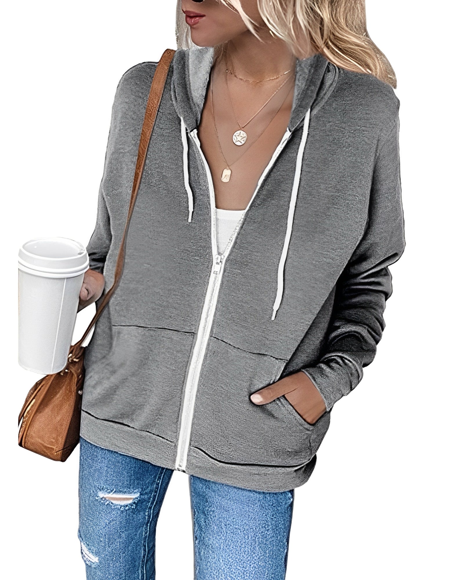 Alicia - Ein leichter Hoodie mit Reißverschluss und praktischen Taschen