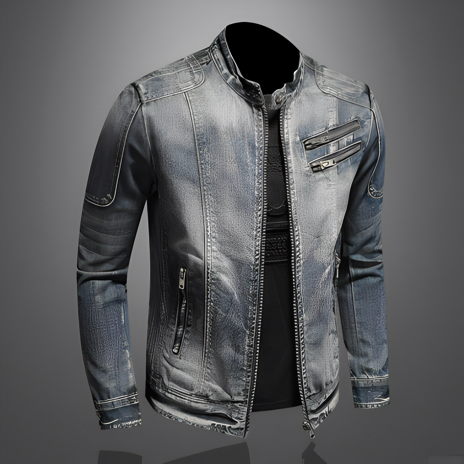Lucas - Modische Herren-Jeansjacke mit Taschen