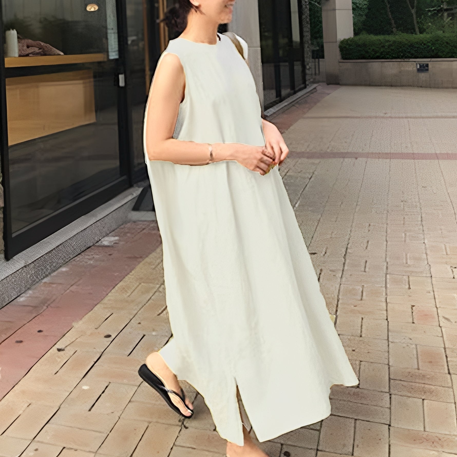 Carly - Lässiges, ärmelloses Plisseekleid für Frauen