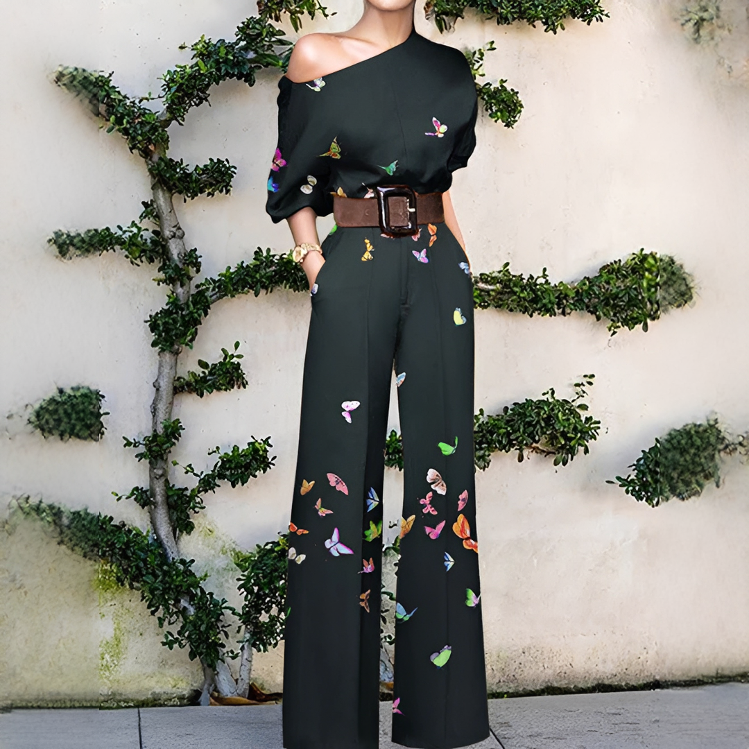 Chandrine - Asymmetrischer Jumpsuit mit weitem Bein für Damen