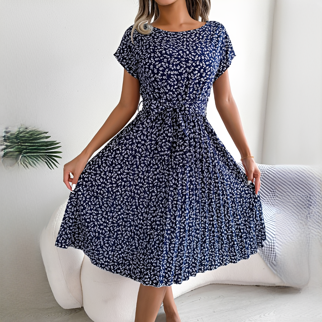 Lyka - Elegantes kurzärmeliges Sommerkleid für Frauen