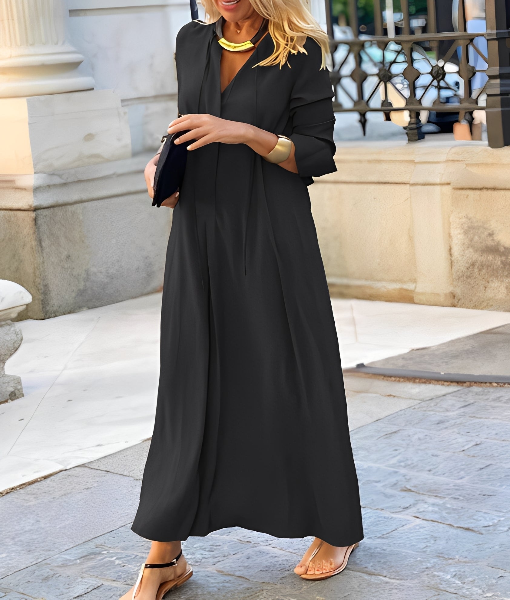 Nicole - Bequemes, locker geschnittenes Maxikleid für Damen