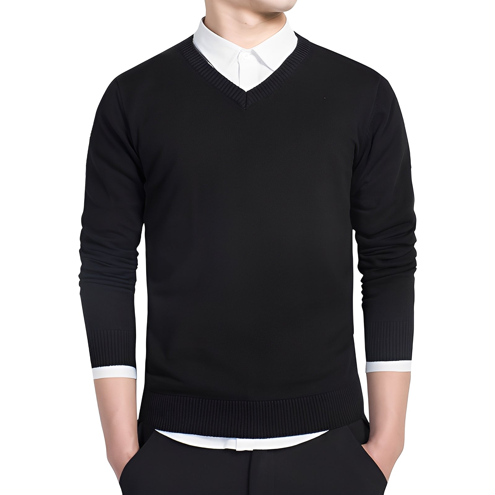 Tom – Herrenpullover mit V-Ausschnitt
