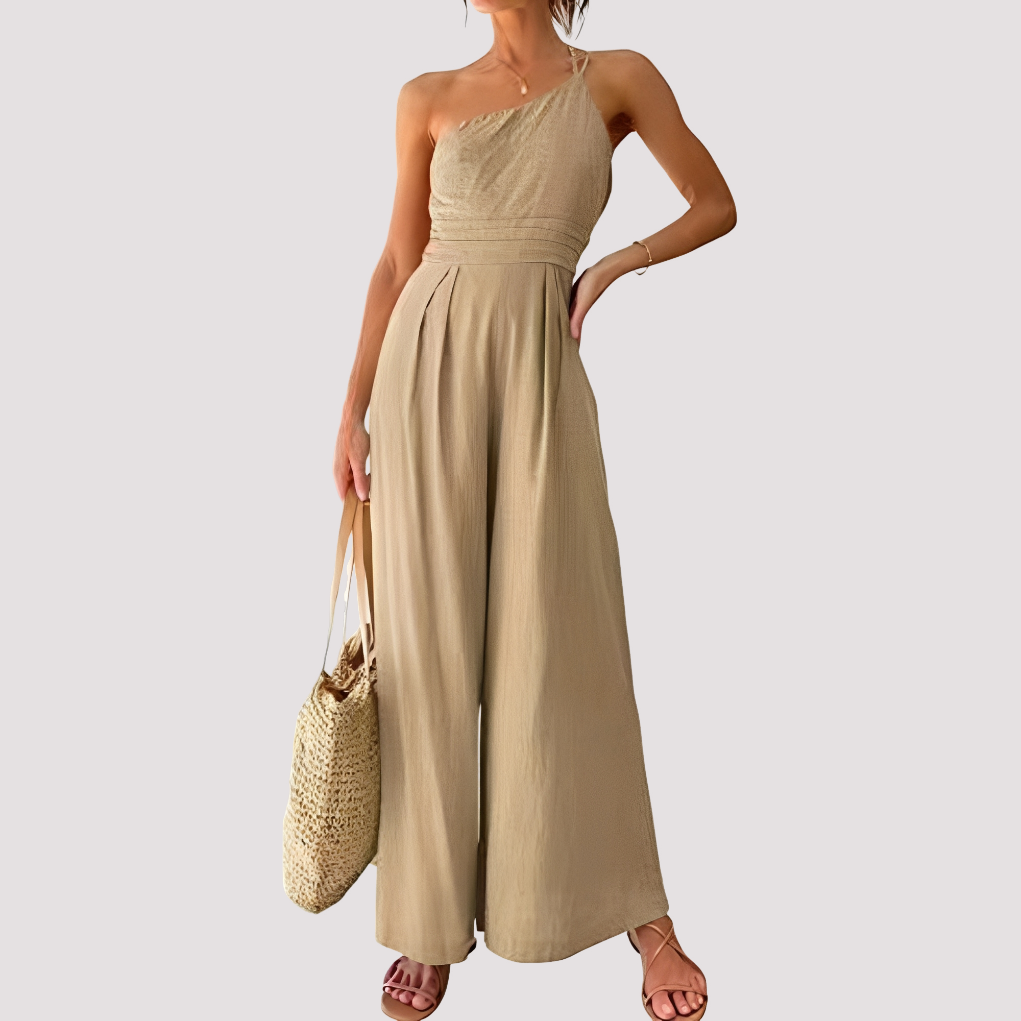 Carla - Schicker Jumpsuit für Damen mit einem Schulterträger und weitem Bein