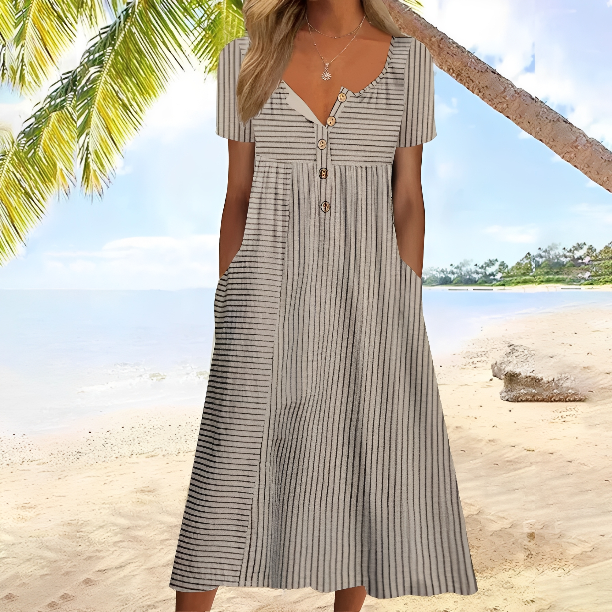 Nannie - Angenehmes langes Damenkleid mit Stil
