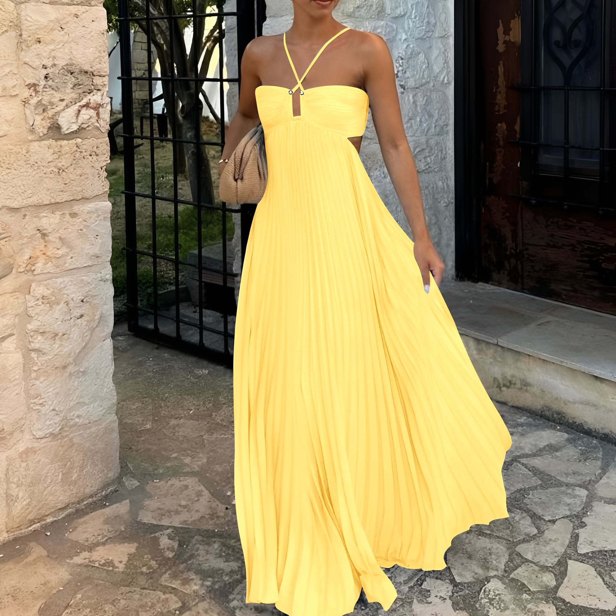 Marnie - Schickes Maxikleid mit Falten für Frauen
