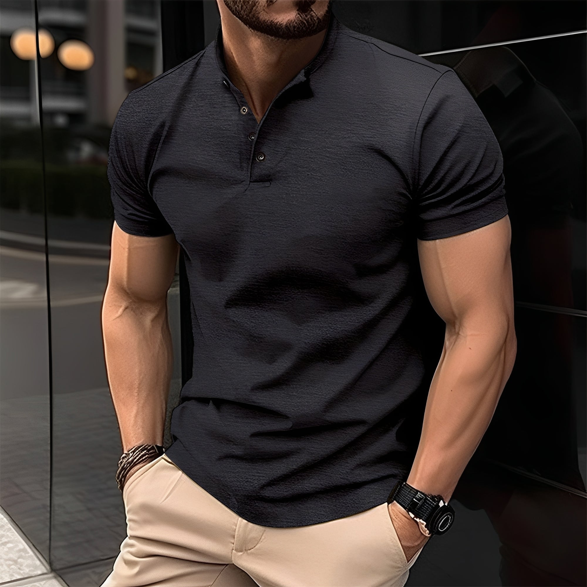 Peter - Legeres Herrenpoloshirt mit Knopf