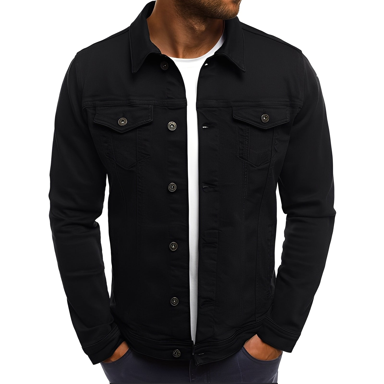 Steven - Modische Jeansjacke mit Taschen für Herren