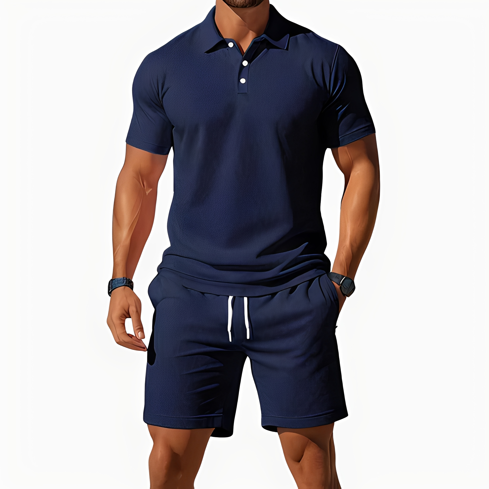 Aldrin - Trendiges Polo- und Shorts-Set für Männer
