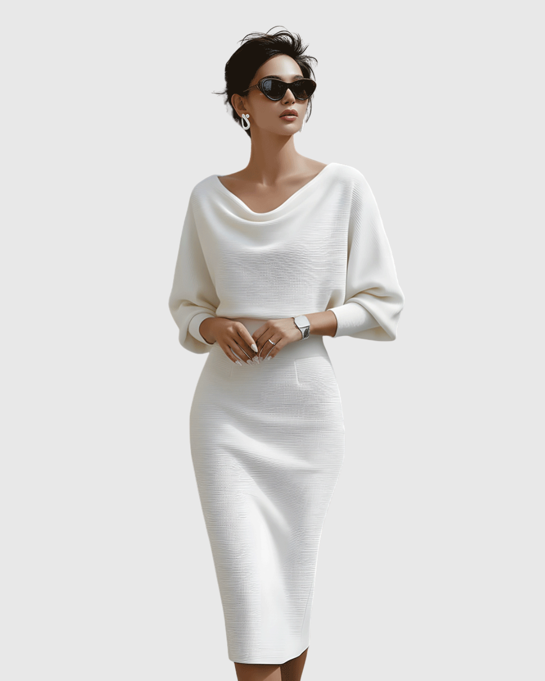 Danaya – Stilvolles Midikleid mit Drapierung
