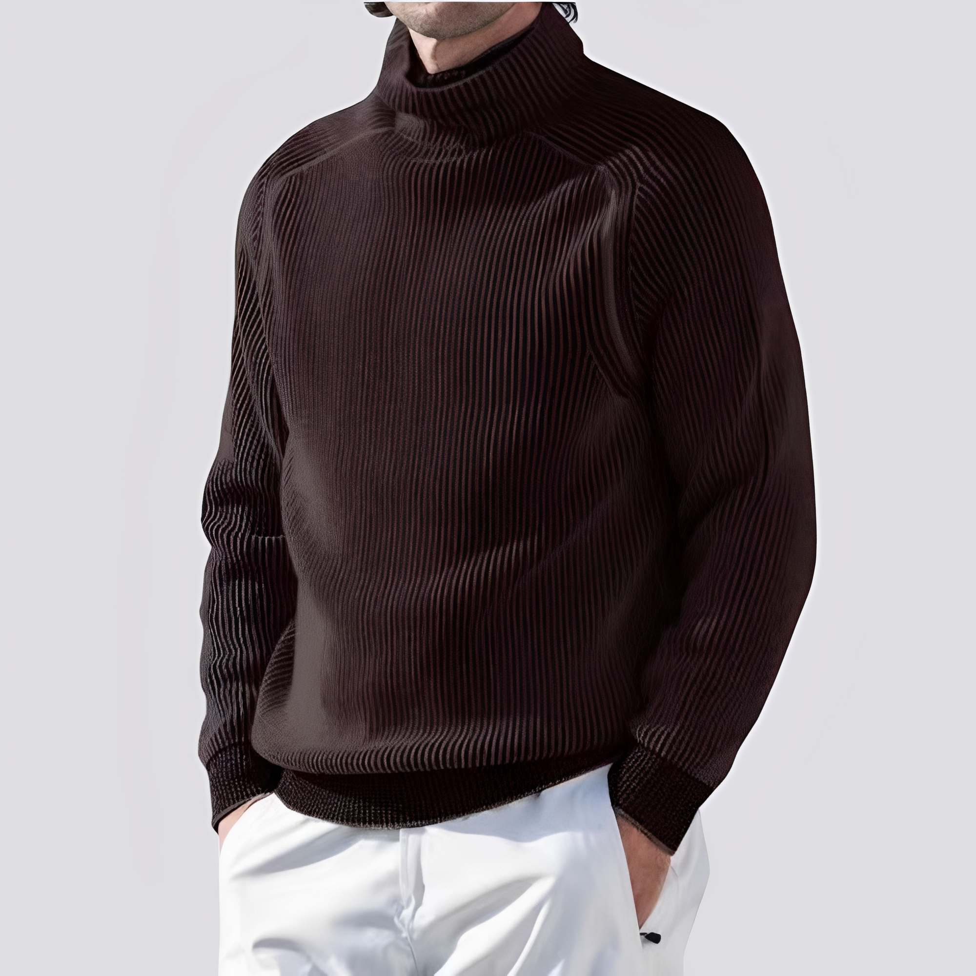 Zack - Herren-Strickpullover mit Rippdesign, warm und trendy