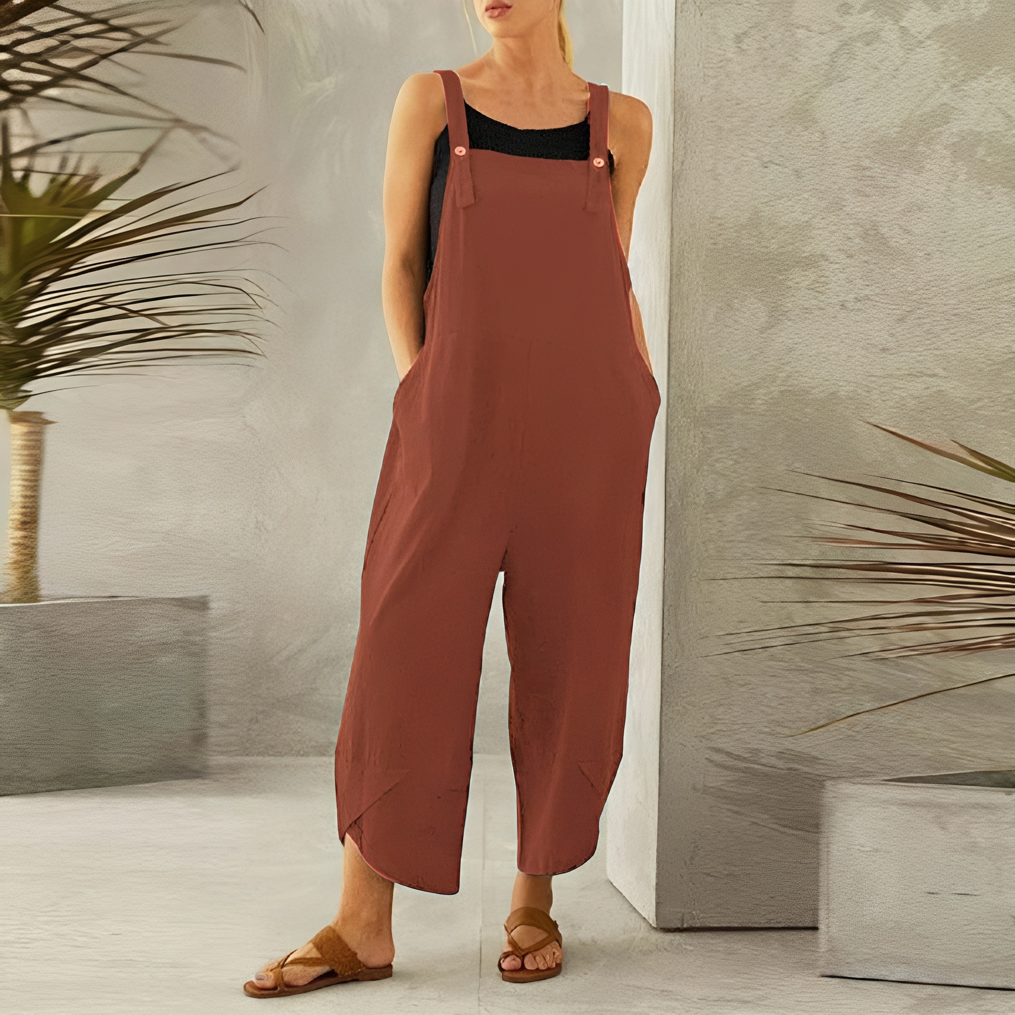 Gabrielle - Damen-Jumpsuit mit weitem Bein im lässigen Stil