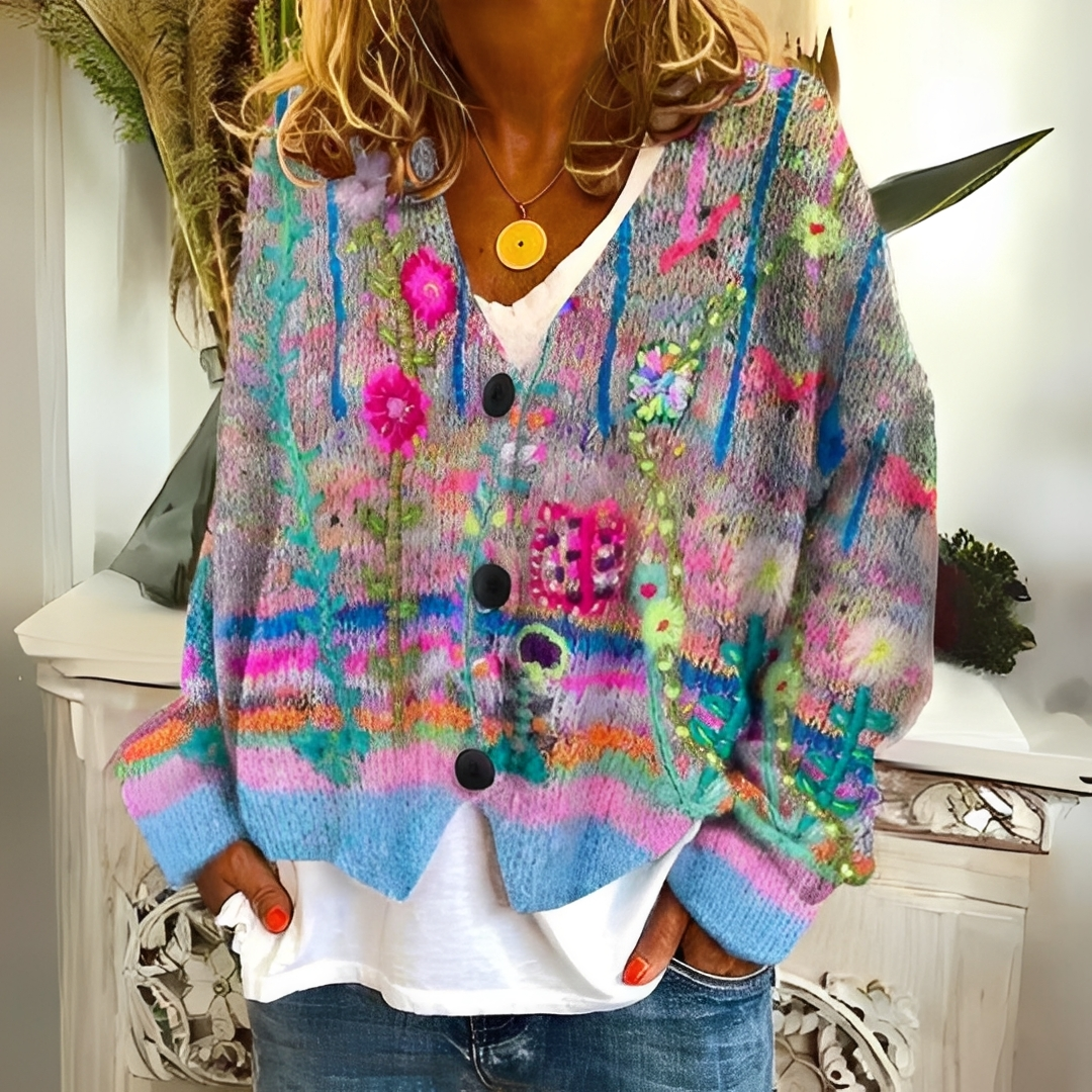 Yasmina - Gemütlicher und bunter Strickpullover für Damen