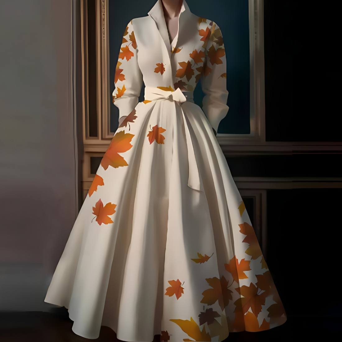 Megan - Schickes langes Kleid mit Gürtel für Frauen