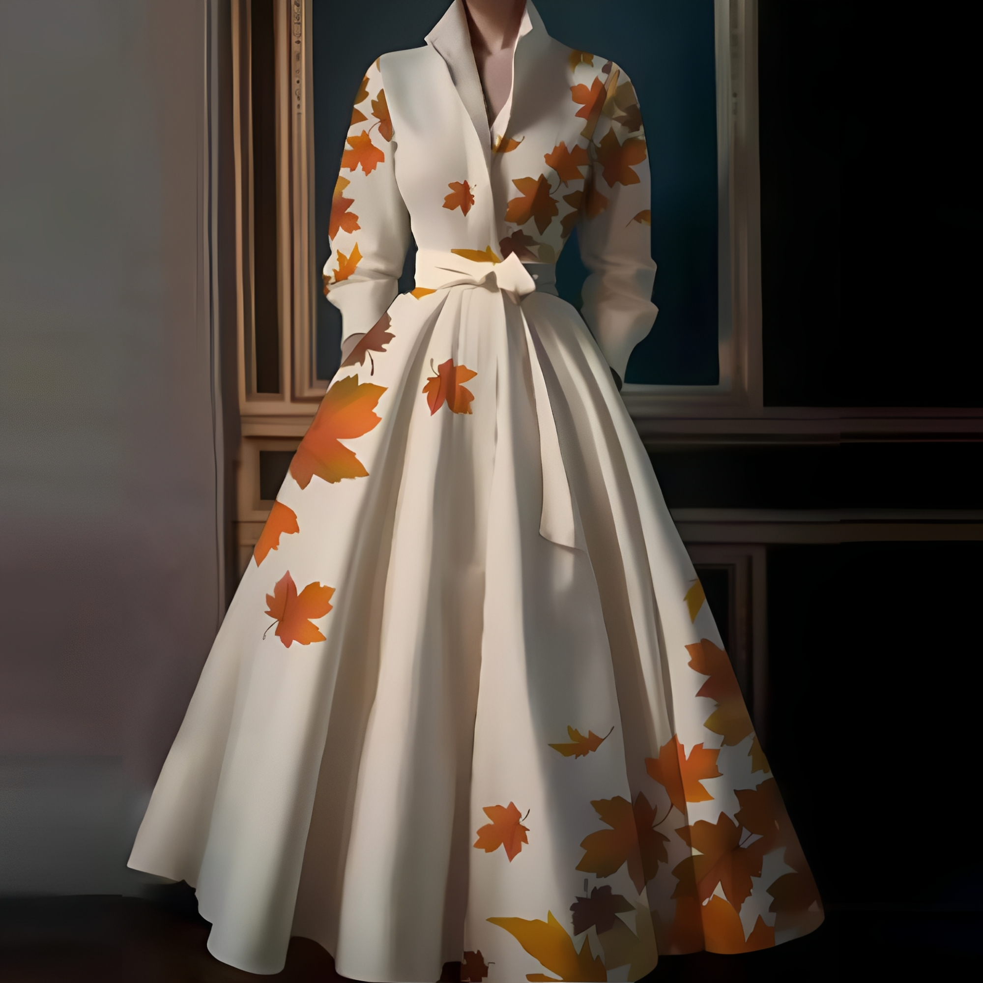 Megan - Schickes langes Kleid mit Gürtel für Frauen