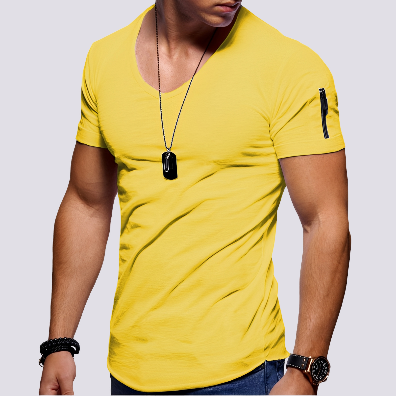 Louis - Bequemes Slim-Fit-Shirt mit V-Ausschnitt für Herren