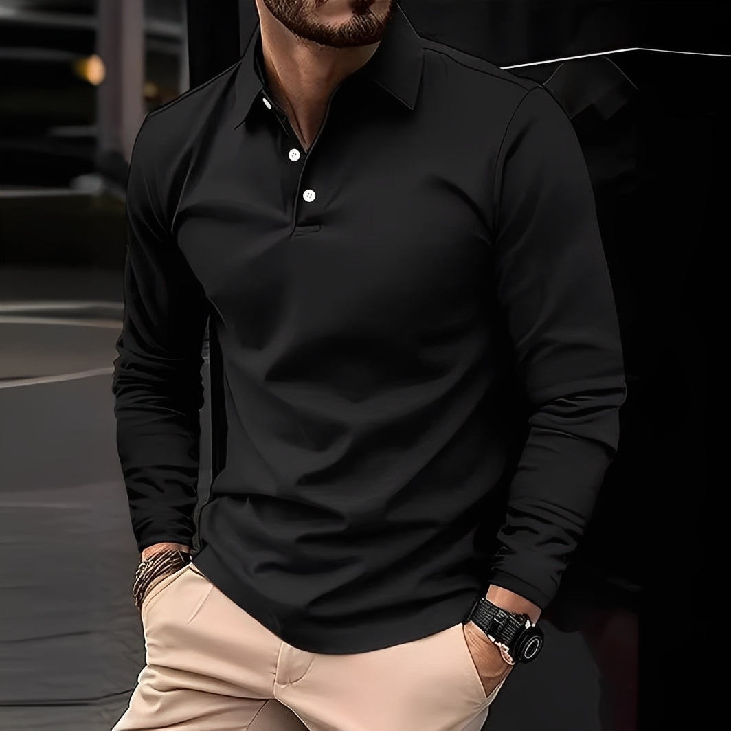 Deacon - Komfortables Langarm-Poloshirt für Herren
