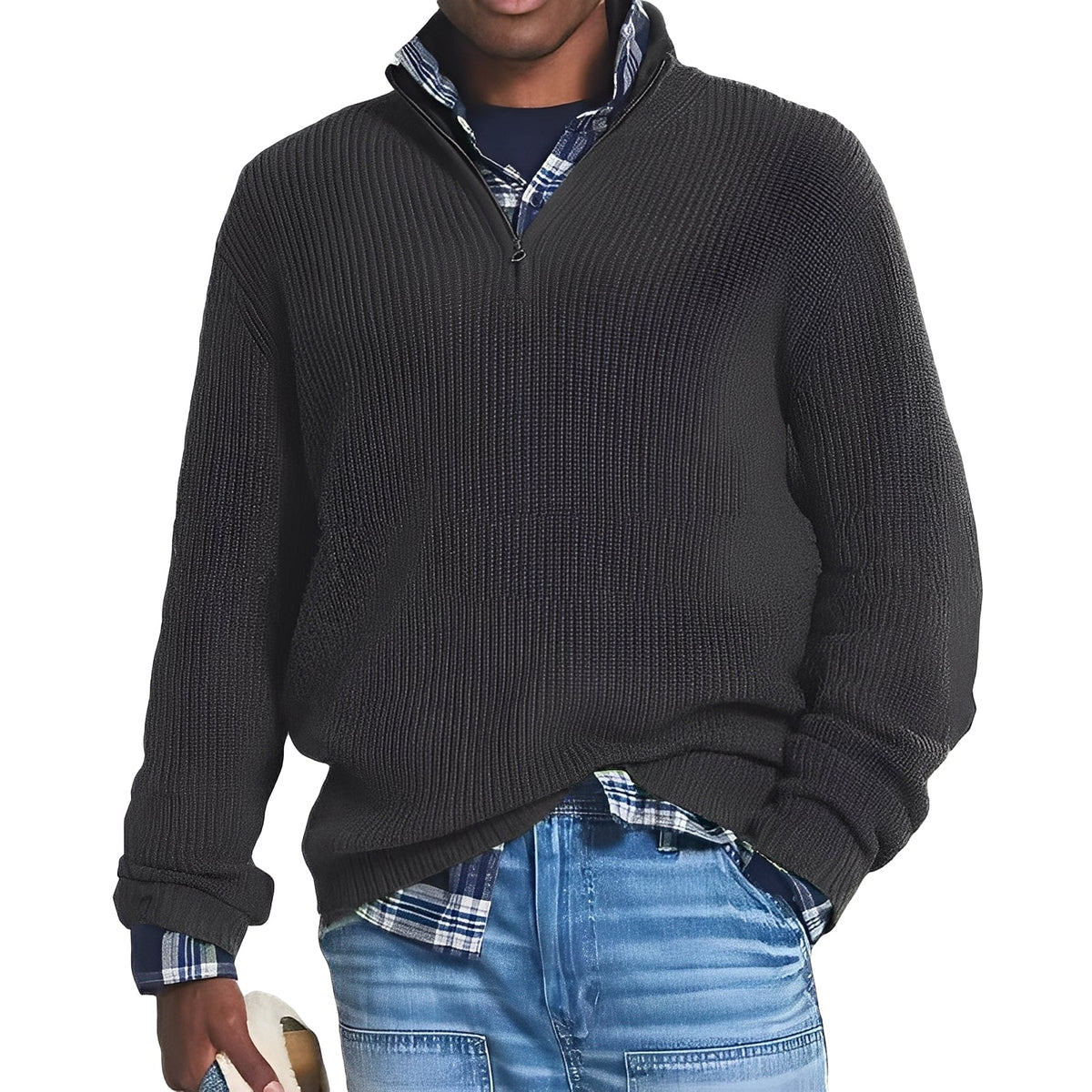 Edward - Zeitgemäßer Pullover mit teilbarem Reißverschluss