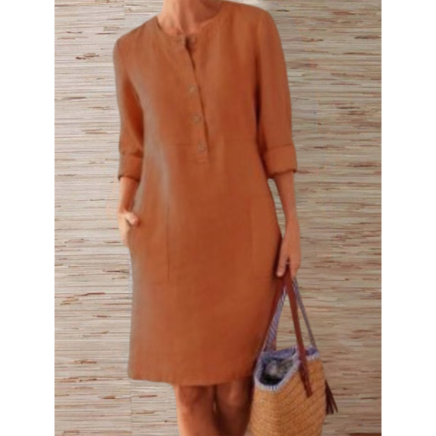 Octavia - Einfarbiges Kleid für warme Tage