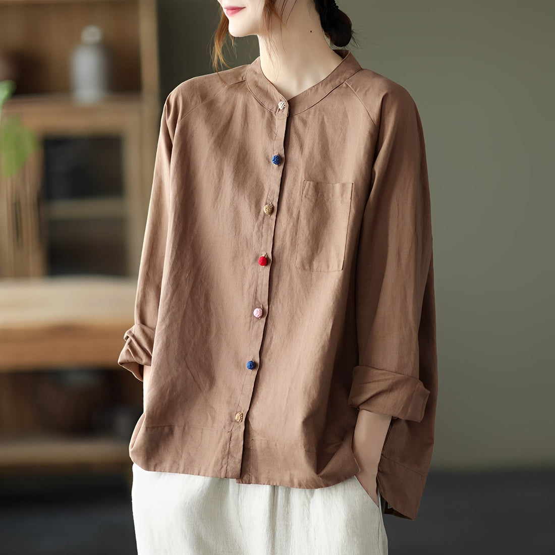Nellie - Lässige Bluse mit Taschen für Frauen