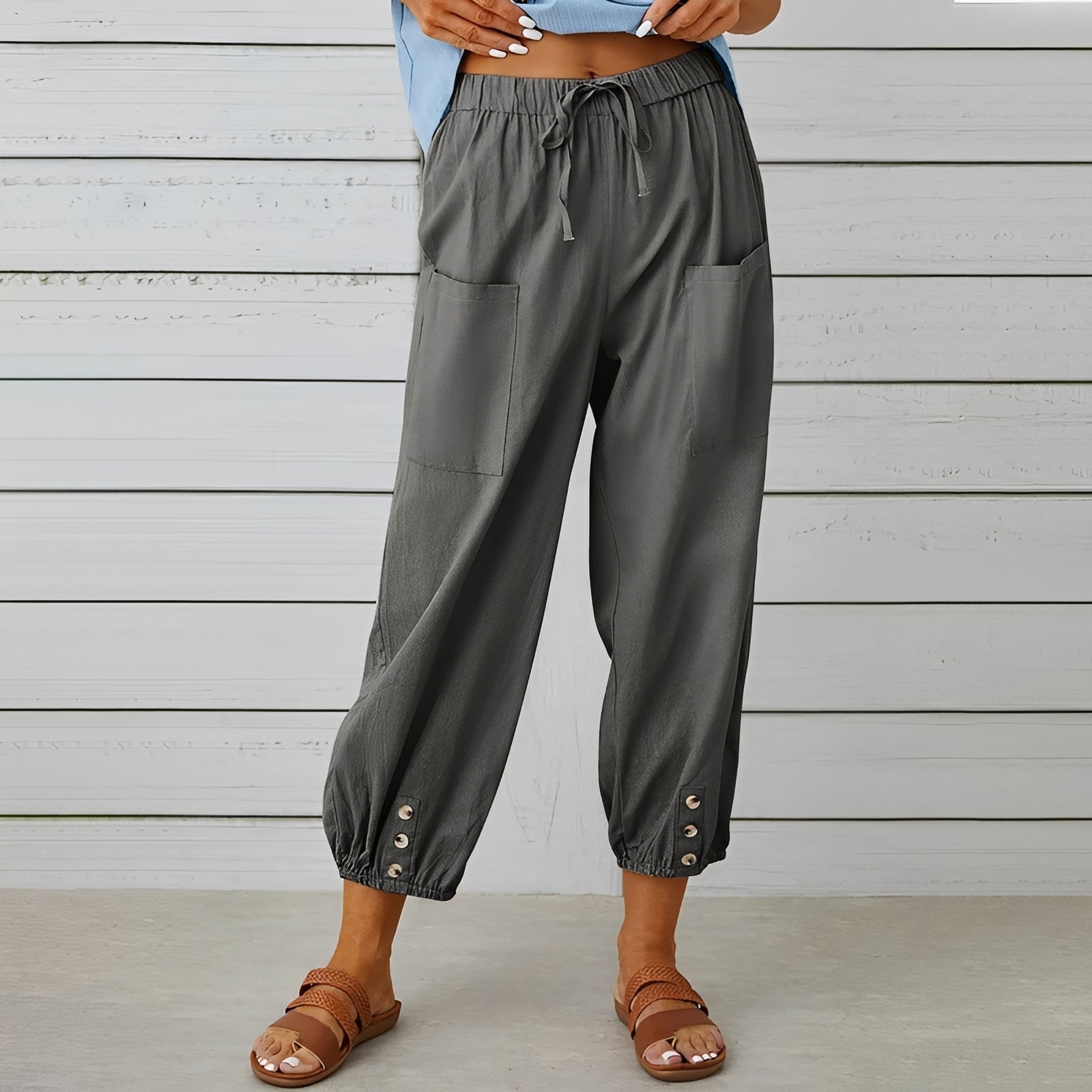 Christa - Weite, lässige und verkürzte Hose für Frauen