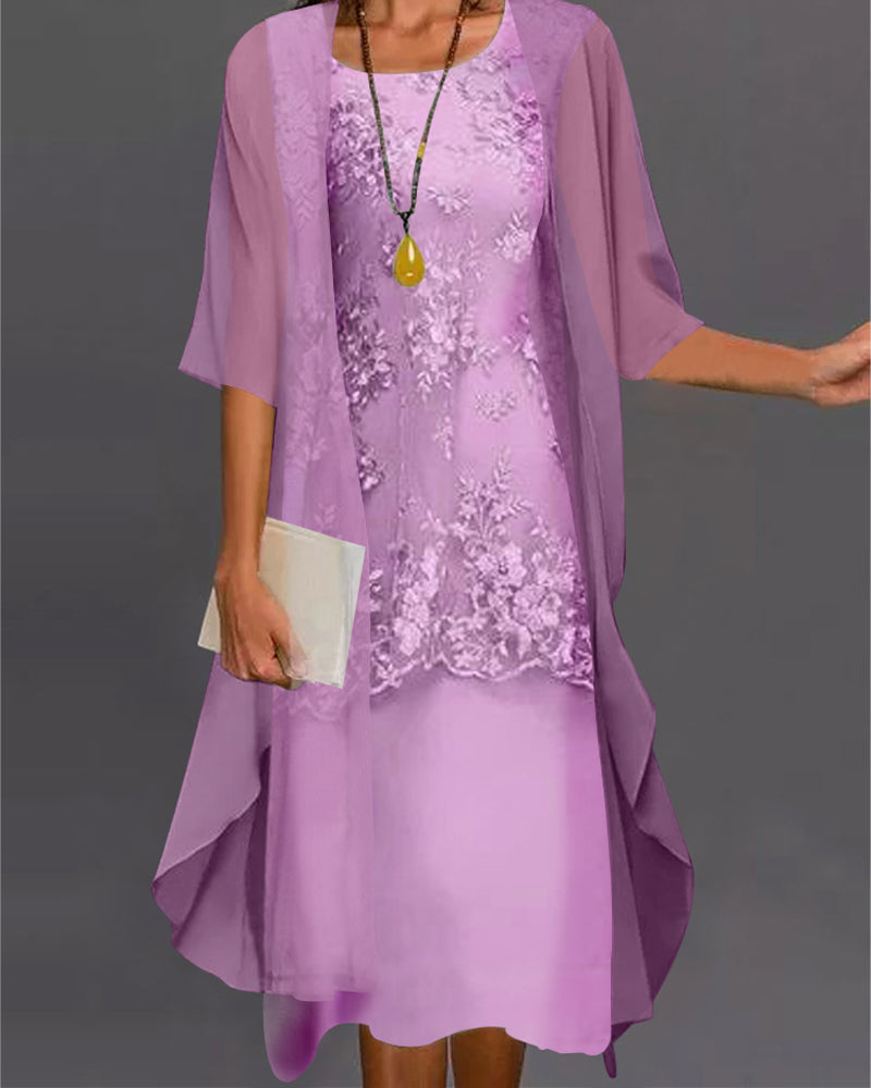 Chona - Stilvolles zweiteiliges Kleid aus Chiffon
