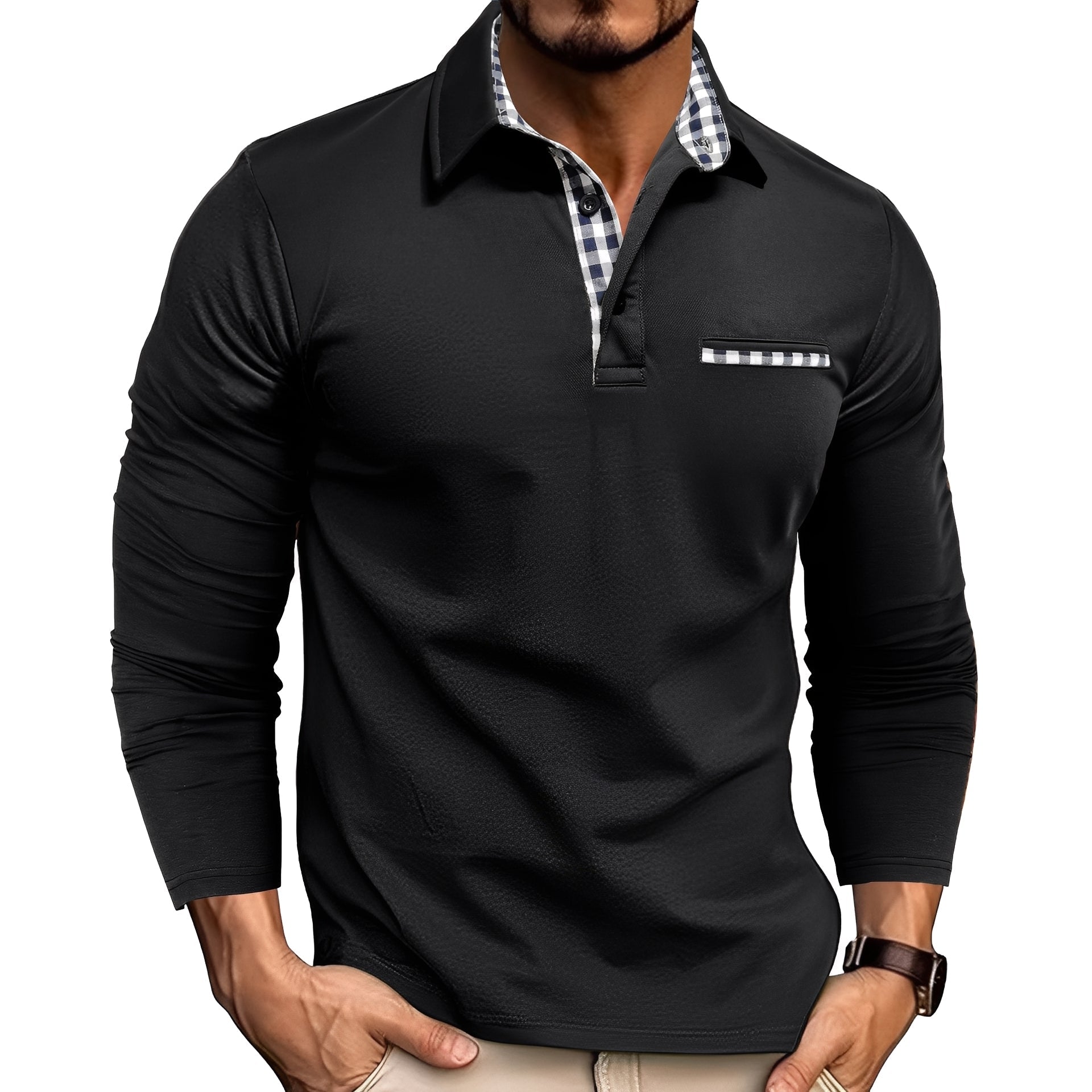 Rupert - Entspanntes Langarm-Poloshirt für Männer
