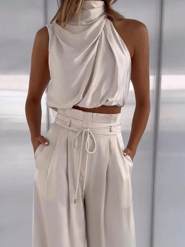 Donna - Elegantes Set aus Bluse und weiten Hosen