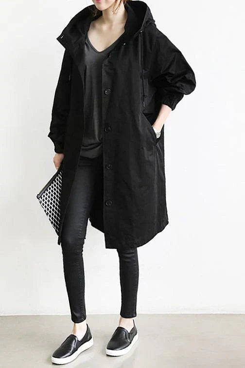 Mara – Wasserdichter Trenchcoat mit Kapuze für regnerische Tage