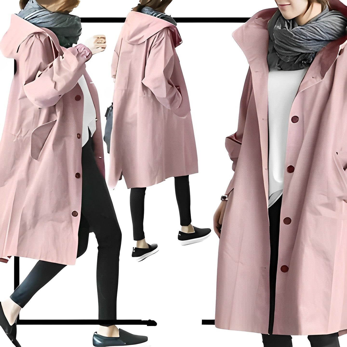 DuraCoat – Lange moderne Jacke mit Kapuze