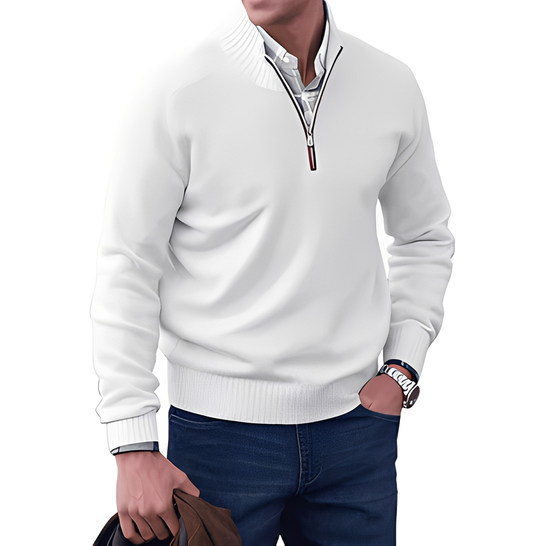 Khirvy - Stilvoller Halbzip-Pullover für Herren