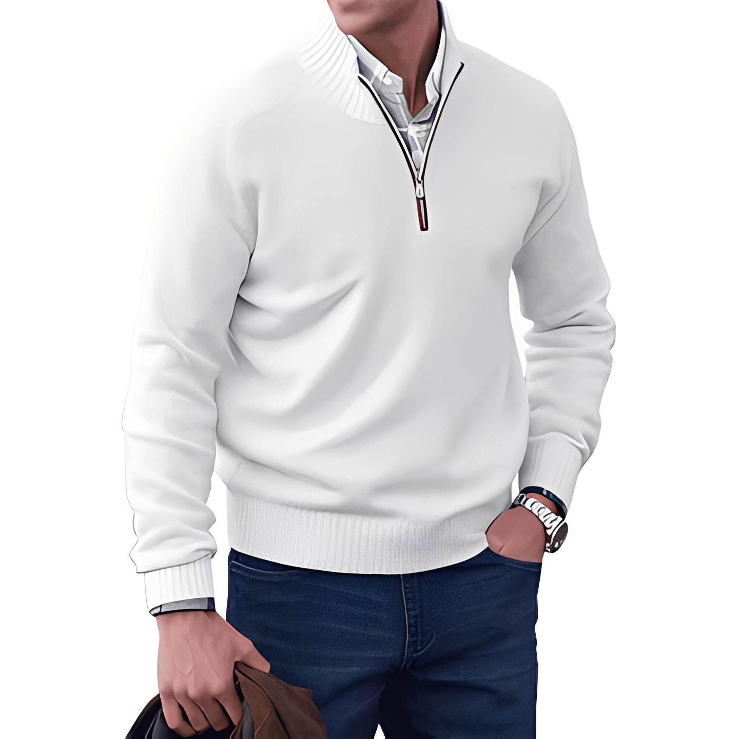 Khirvy - Stilvoller Halbzip-Pullover für Herren