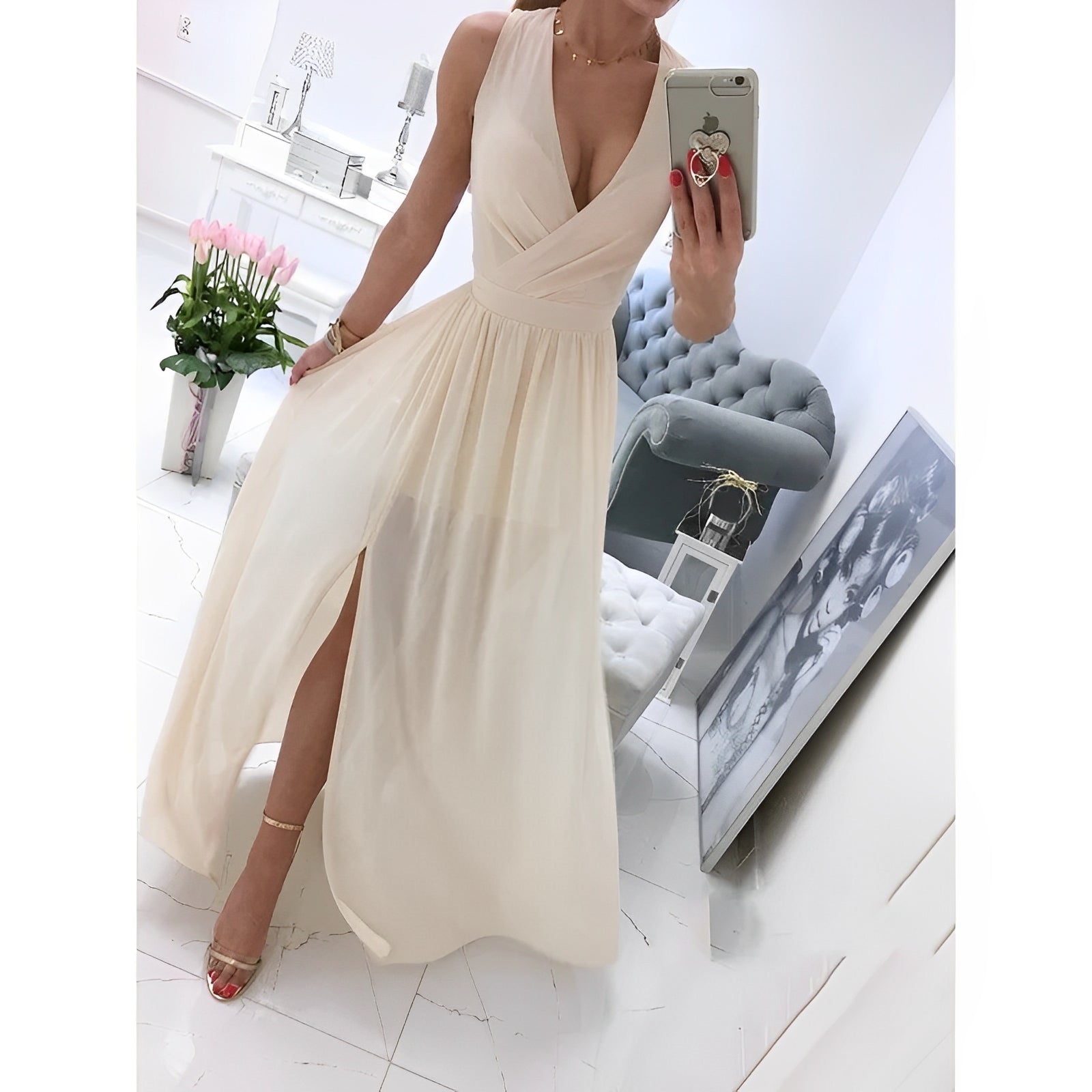 Ärmelloses Damen-Maxikleid