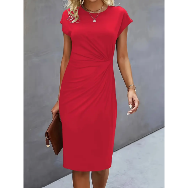 Elina – Formales Damenkleid mit kurzen Ärmeln
