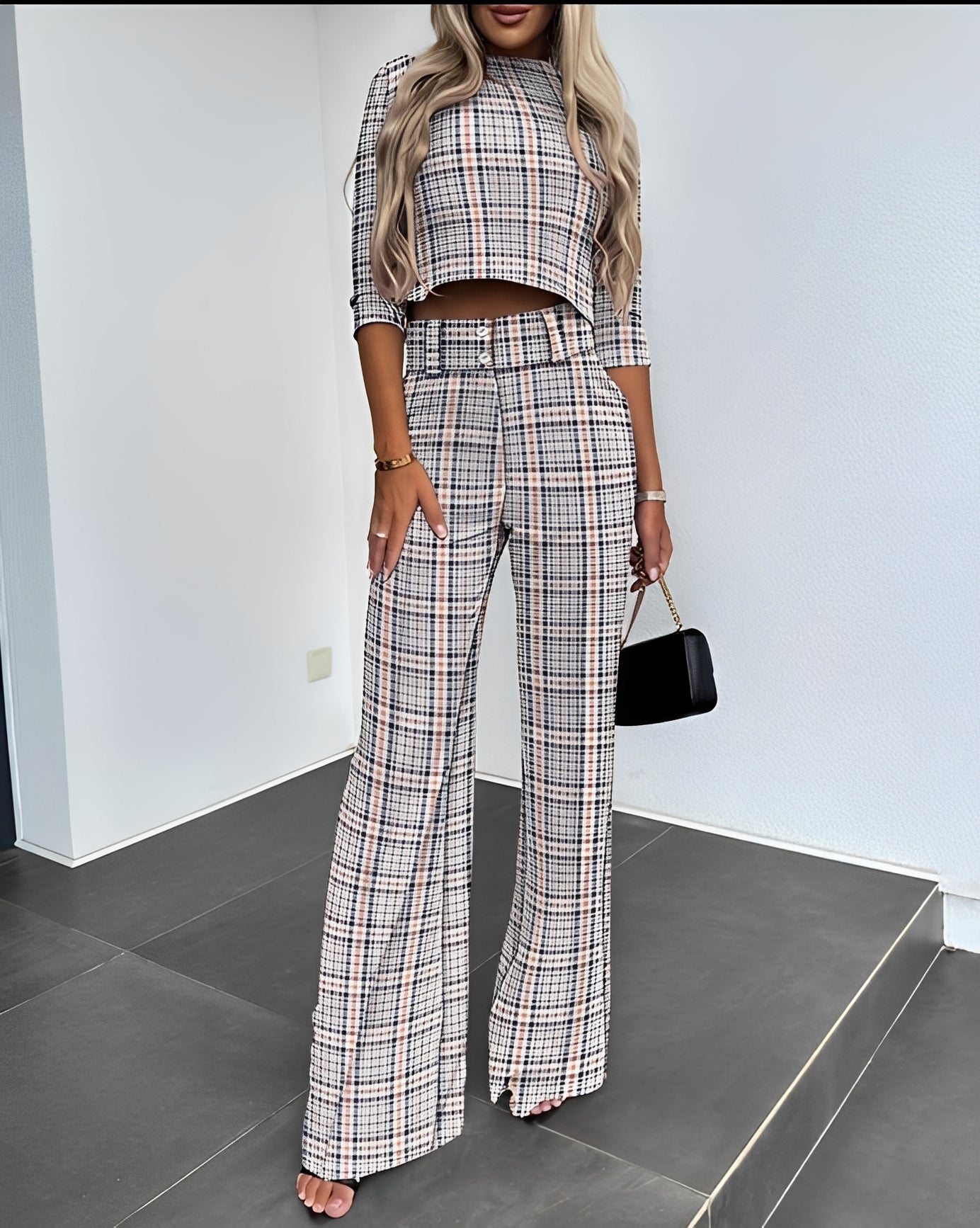Katherine - Bequemes Set mit kurzem Top und Hose für Damen