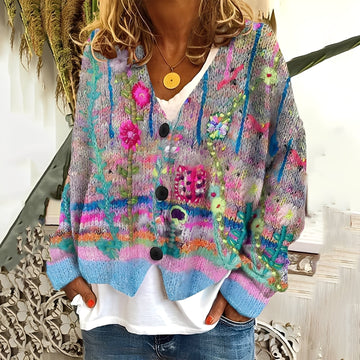 Nydia - Bequemer, weicher Damenpullover mit Muster