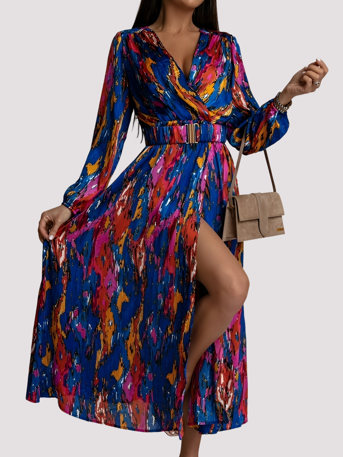 Alina - Elegantes Boho-Kleid mit tiefem Schlitz für Damen