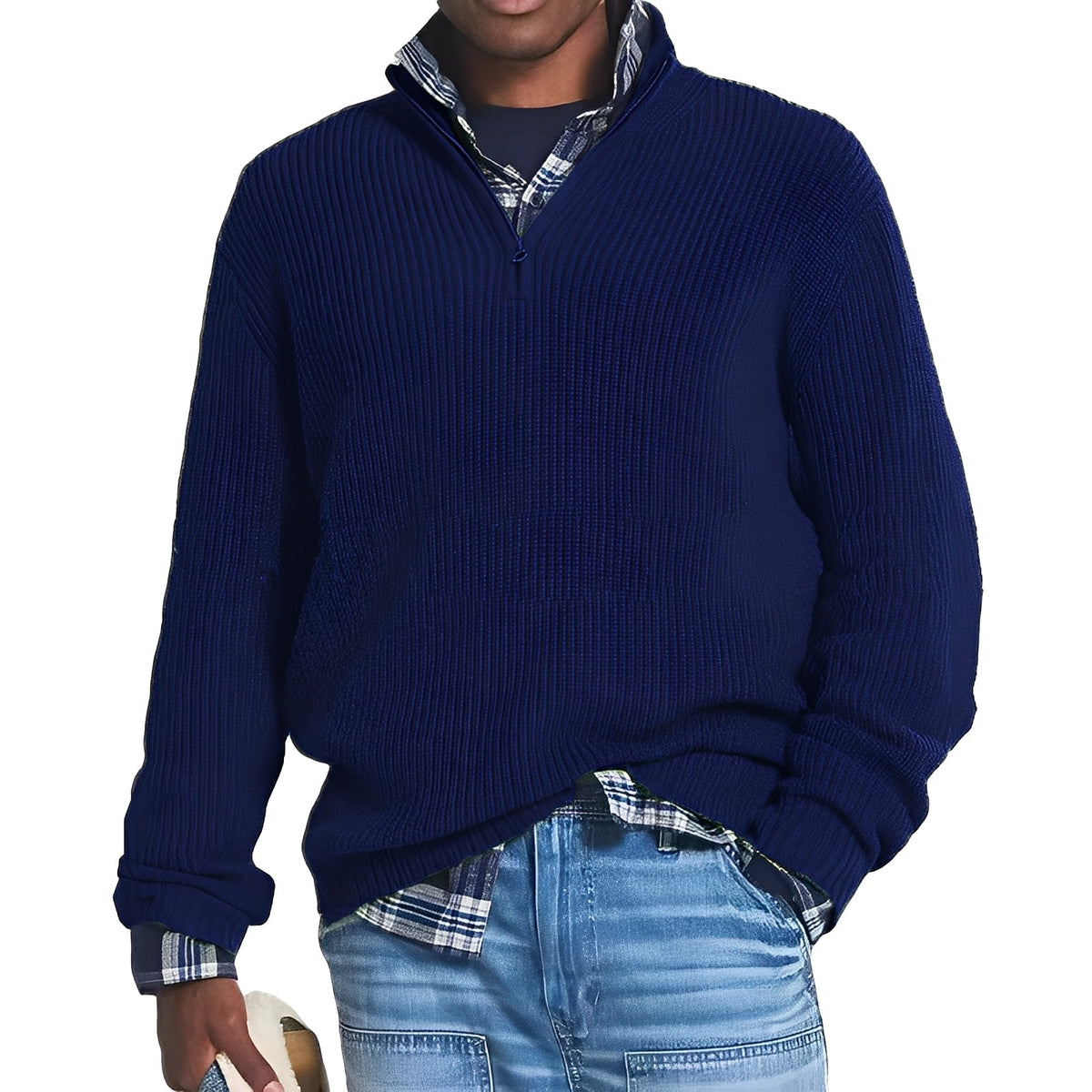 Edward - Zeitgemäßer Pullover mit teilbarem Reißverschluss