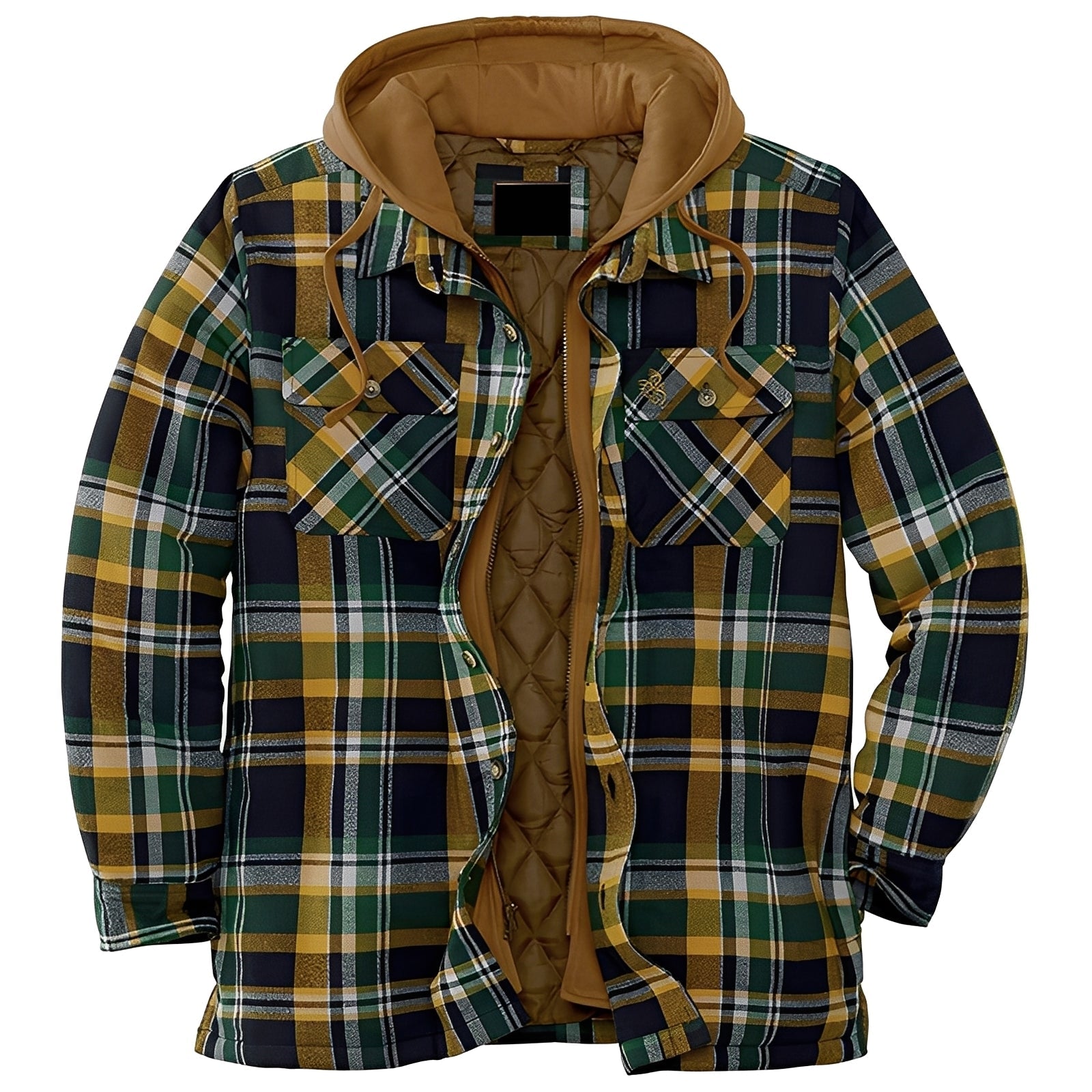 Flynn - Herrenjacke mit Kapuze und klassischem Karomuster