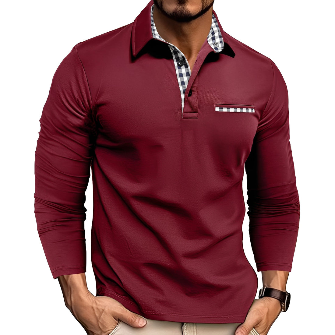 Charel - Elegantes Herren-Poloshirt mit langen Ärmeln