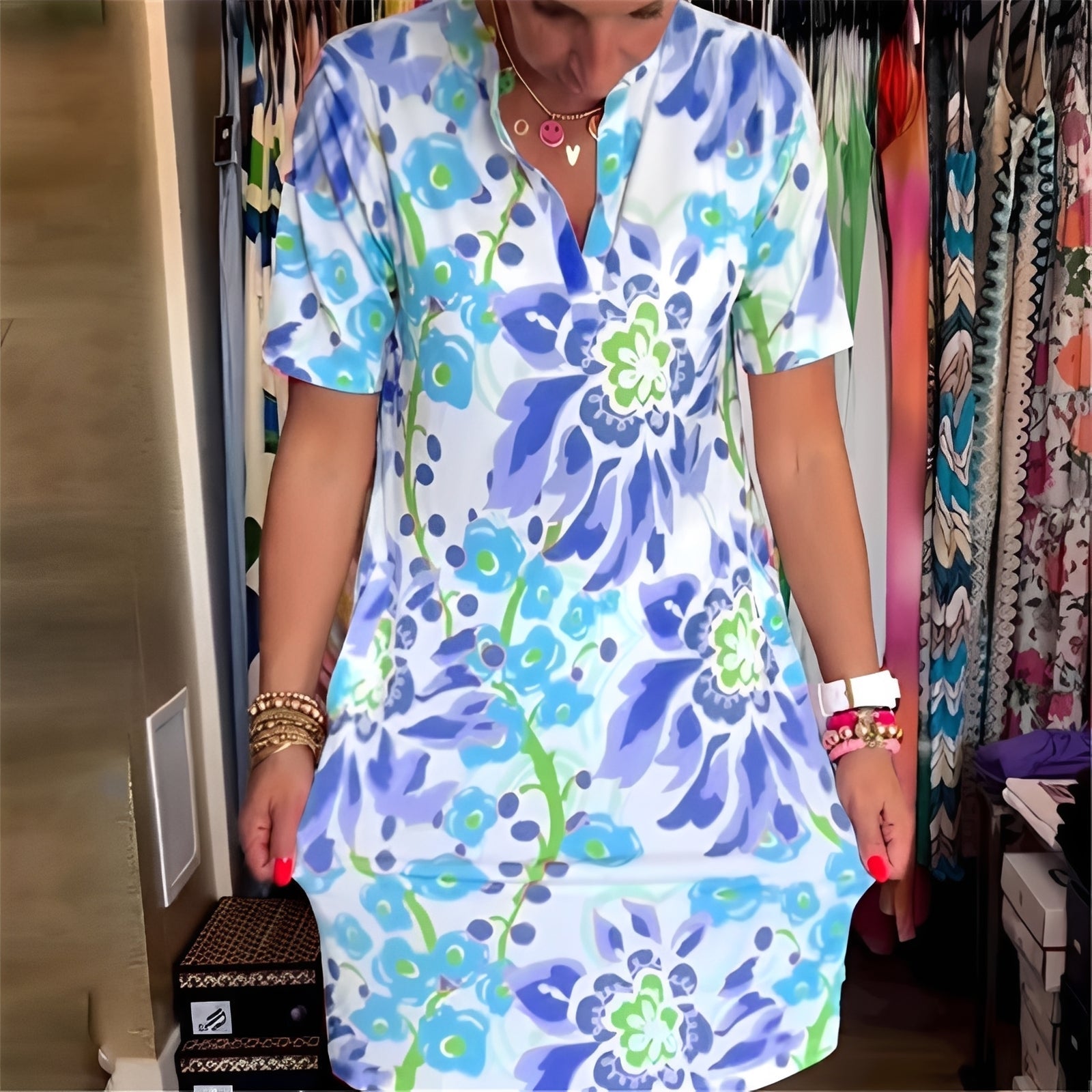 Abbie - Elegantes Kleid mit floralem Muster für Frauen