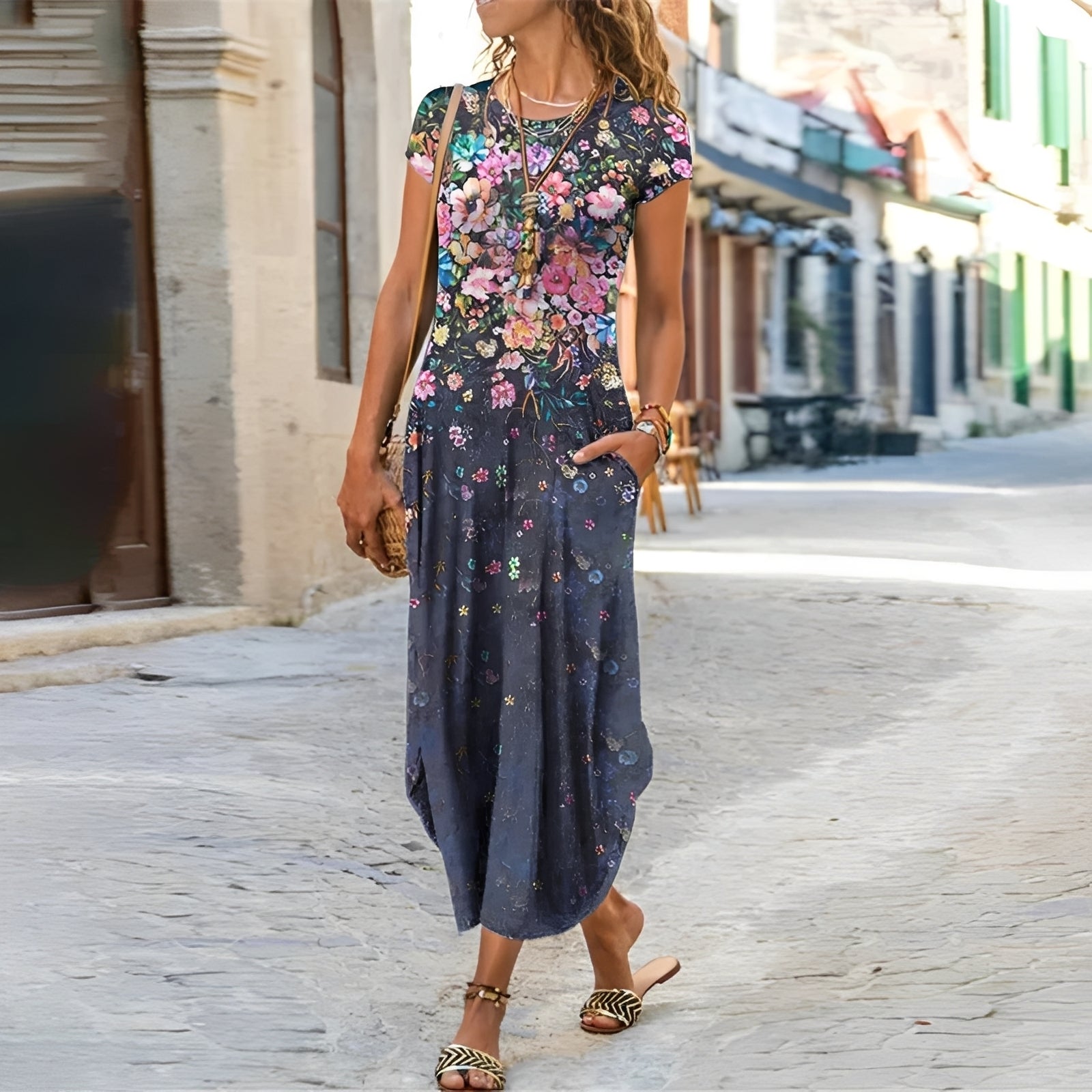 Hollie - Damen Abendkleid mit Blumenmuster