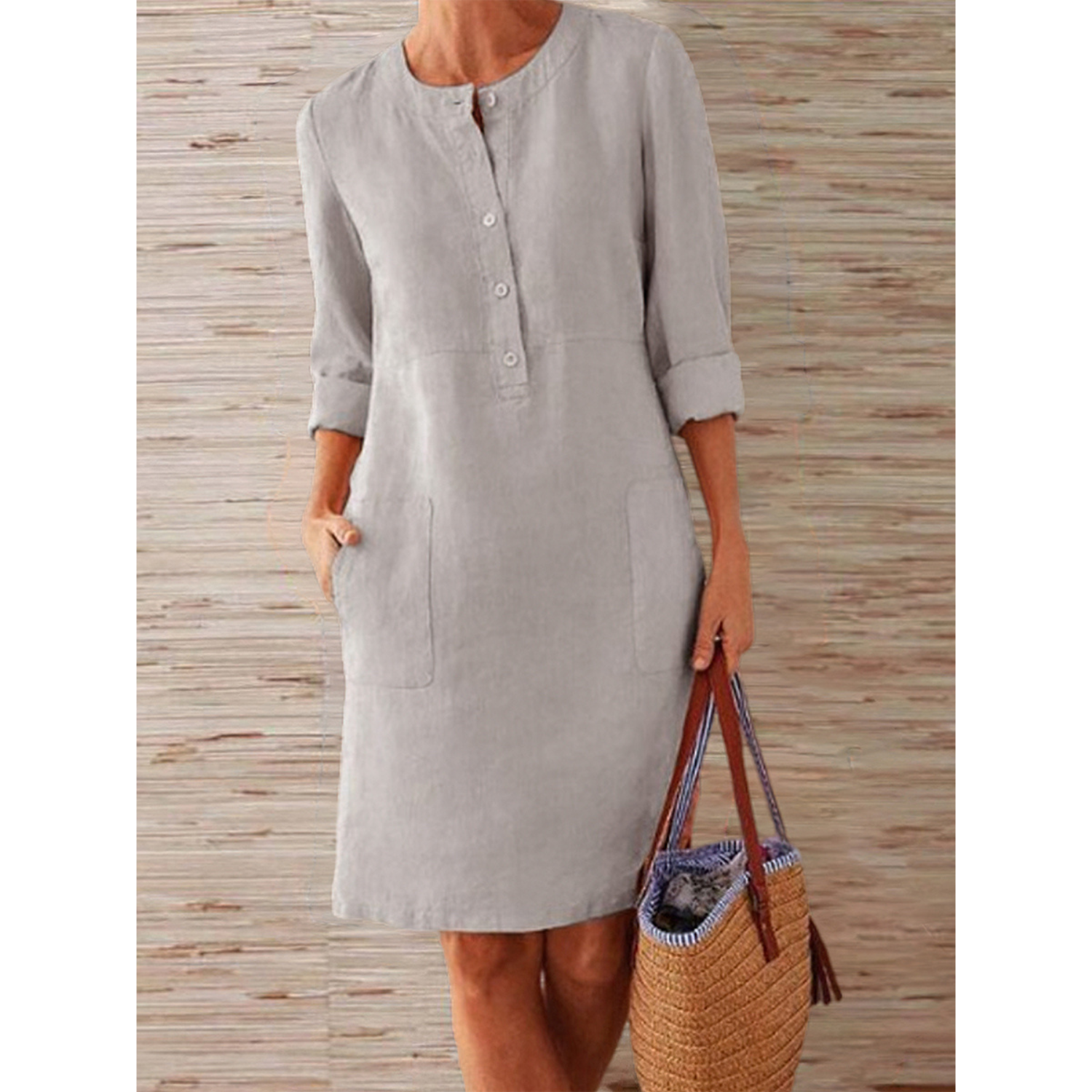 Octavia - Einfarbiges Kleid für warme Tage