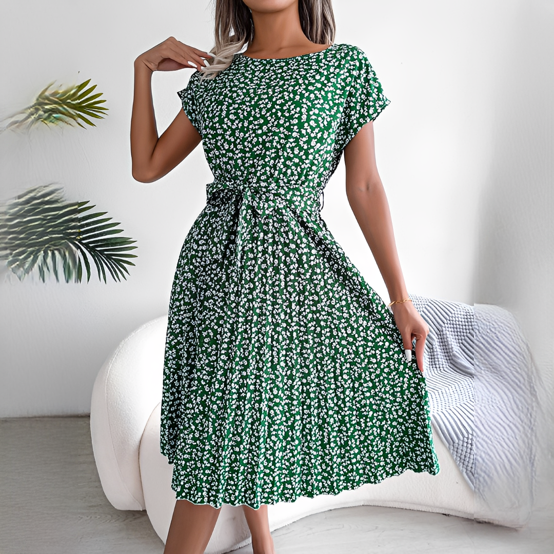 Lyka - Elegantes kurzärmeliges Sommerkleid für Frauen